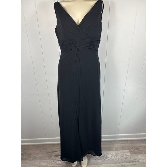 Bill Levkoff Women's Black Maxi Dress with sheer flaps for skirt. Size 16 - Picture 1 of 9